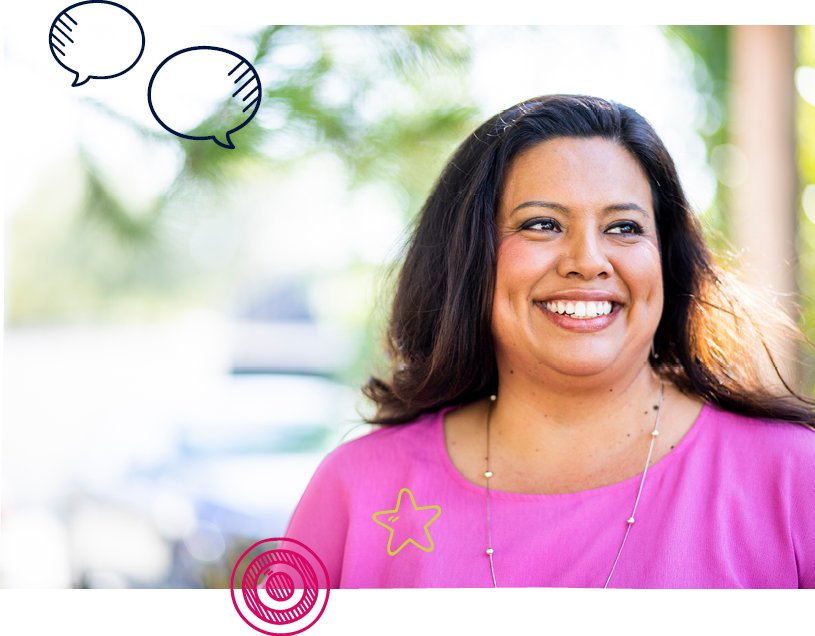 Psychology therapy and counselling services banner smiling woman outside